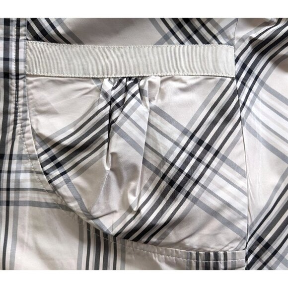 Vintage 90s DONNA DEGNAN Cream & Gray Plaid Windbreaker Blazer Size 10 - Picture 7 of 11